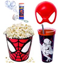 Kit 4 em 1 Spider-Man Homem Aranha 2 Brinquedos Copo e Balde