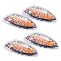 Kit 4 Embalagem Descartável Delivery Barca Sushi E Açai Gg Kit 4 Embalagem Descartável Delivery Barca Sushi E Açai Gg
