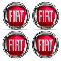 Kit 4 Emblema Calota Fiat Adesivo Resinado Carlota 48mm Roda