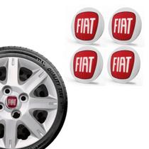Kit 4 Emblema Fiat Vermelho para Calota Grid Aro 13 14 15