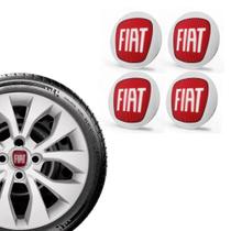 Kit 4 Emblema Fiat Vermelho para Calota MFG Aro 13 14 15
