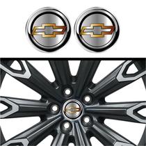 Kit 4 Emblema Logo Adesivo Chevrolet clássica dourada 48 mm
