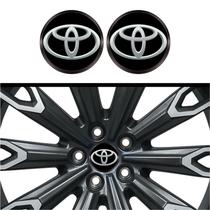 Kit 4 Emblema Toyota logo cromo fundo preto 48 mm Kit 4 Emblema Toyota logo cromo fundo preto 48 mm