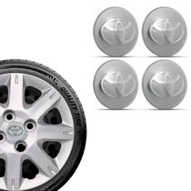 Kit 4 Emblema Toyota Prata para Calota Grid Aro 13 14 15