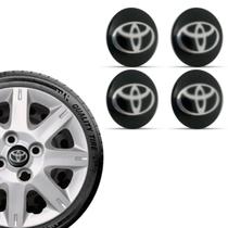 Kit 4 Emblema Toyota Preto para Calota Grid Aro 13 14 15