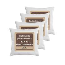 Kit 4 Enchimento para Almofadas Fibra Siliconada 42x42 cm