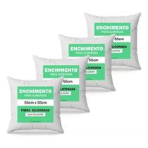 Kit 4 Enchimento Refil Almofada 40x40 fibra 100% Siliconada