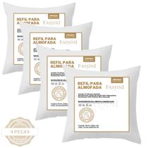 Kit 4 Enchimento Refil Almofada 50x50 cm Fibra Siliconada Suporte Firme