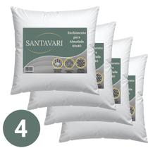 Kit 4 Enchimentos de Almofada 40x40 Fibra Siliconada com Capa TNT 40g
