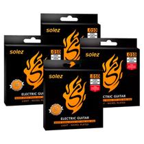 Kit 4 Encordoamento Corda Solez Guitarra Cordas 010 Slg10