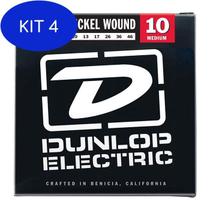 Kit 4 Encordoamento Para Guitarra Dunlop (.010-.046) Medium