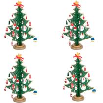 Kit 4 Enfeite de Madeira Arvore de Natal 24,5 cm Kit 4 Enfeite de Madeira Arvore de Natal 24,5 cm