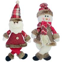 Kit 4 Enfeites Boneco De Neve E Papai Noel Natal Em Tecido 30cm Kit 4 Enfeites Boneco De Neve E Papai Noel Natal Em Tecido 30cm