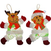 Kit 4 Enfeites Decoração Árvore De Natal Urso Rena Natalino Kit 4 Enfeites Decoração Árvore De Natal Urso Rena Natalino