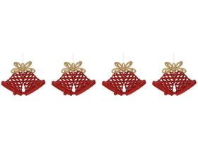Kit 4 Enfeites para Árvore de Natal Sino 1517827