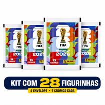 Kit 4 Envelopes de Figurinha da Copa do Mundo 2026 Oficial (28 figurinhas) Panini