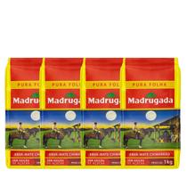 Kit 4 Erva Mate Madrugada Pura Folha Gaúcho Chimarrão 1kg Kit 4 Erva Mate Madrugada Pura Folha Gaúcho Chimarrão 1kg