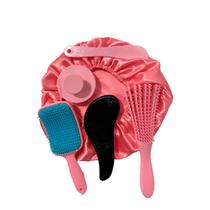 Kit 4 Escova de Cabelo Raquete Fashion Flex + Escova Polvo + Escova Mágica + Massageado