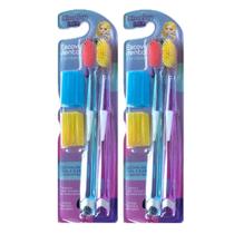 Kit 4 Escova de Dente C/ Protetores Cerdas Nylon Disco Teen