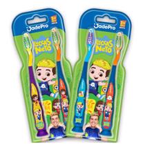 Kit 4 Escova de Dentes Luccas Neto Infantil Com Ventosa E Limpador De Língua Jadepro Kit 4 Escova de Dentes Luccas Neto Infantil Com Ventosa E Limpador De Língua Jadepro