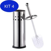 Kit 4 Escova Sanitária Para Banheiro Com Base Em Inox