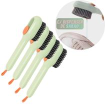 Kit 4 Escovas Borrifa Solta Detergente Multiuso Tênis Roupa