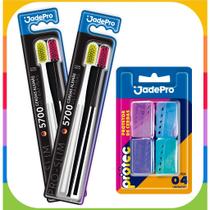 Kit 4 Escovas de Dente 5700 Cerdas Ultra Finas + 4 Protetores de Cerdas - JADEPRO