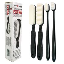 Kit 4 Escovas Extra Macias Limpeza Automotiva