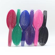 Kit 4 escovas oval rígida plástico antifrizz cerdas firmes resistentes - Filó Modas