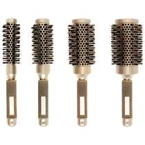 Kit 4 Escovas Profissional Vazadas Térmicas Cerdas de Javali Ionica Para Escovar Cabelos 25,32,43,53mm