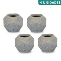 Kit 4 Esfera Diamante PP Cor:Cinza Claro