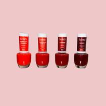 Kit 4 Esmalte Beltrat 9ml Hipoalergênico - Tons de Vermelho