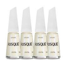 Kit 4 Esmalte Risqué Branco Cintilante Cristal 8ml