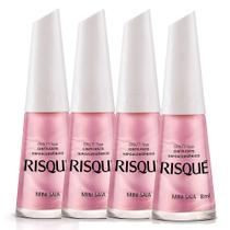 Kit 4 Esmalte Risqué Cor Mini Saia Cintilante com 8ml Kit 4 Esmalte Risqué Cor Mini Saia Cintilante com 8ml