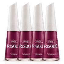 Kit 4 Esmalte Risqué Cor Turmalina Hipoalergênico com 8ml