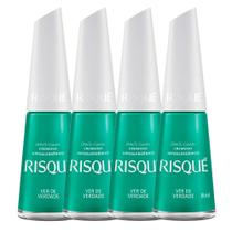 Kit 4 Esmalte Risqué Cor Ver de Verdade com 8ml