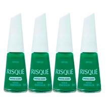 Kit 4 Esmalte Risqué Cremoso Nova Cor Verde Esmeralda 8ml Kit 4 Esmalte Risqué Cremoso Nova Cor Verde Esmeralda 8ml