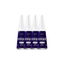 Kit 4 Esmalte Risqué Nova Cor Cremoso Cor Caiu do Céu 8ml