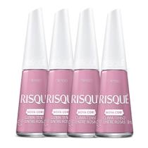 Kit 4 Esmalte Risqué Nova Cor Cremoso Cor Clima Tenso Entre Rosas 8ml Kit 4 Esmalte Risqué Nova Cor Cremoso Cor Clima Tenso Entre Rosas 8ml