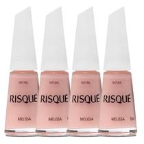 Kit 4 Esmalte Risqué Nude Natural Melissa 8ml