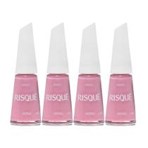 Kit 4 Esmalte Risqué Rosas Cremoso Astral 8ml Kit 4 Esmalte Risqué Rosas Cremoso Astral 8ml