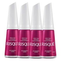 Kit 4 Esmalte Risqué Rosas Cremoso Léo Mandou Flores 8ml Kit 4 Esmalte Risqué Rosas Cremoso Léo Mandou Flores 8ml