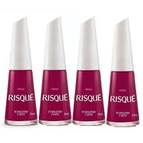 Kit 4 Esmalte Risqué Vinho Cremoso Cor De Moletom e Salto 8ml Kit 4 Esmalte Risqué Vinho Cremoso Cor De Moletom e Salto 8ml