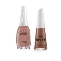 Kit 4 Esmaltes 8ml Impala Colorama Risqué Cores Nude Cremosas para Unhas