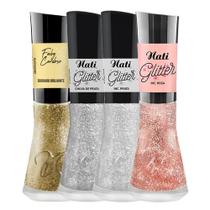 Kit 4 Esmaltes Coleção Glitter Nati