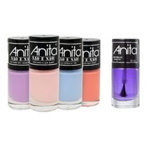 Kit 4 Esmaltes Coleção Não é Não + Top Brilho 10ml Anita