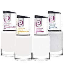 Kit 4 Esmaltes Essenciais Brancos Francesinha 10ml Cora
