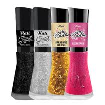 Kit 4 Esmaltes Nati Coleções Glitter + Meu Brilho