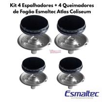 Kit 4 Espalhadores + 4 Queimadores de Fogão Esmaltec Atlas Coliseum 4 Bocas
