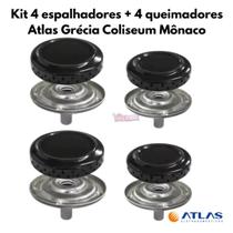 Kit 4 espalhadores + 4 queimadores p fogão atlas Grecia Coliseum Monaco 4bocas
